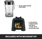 Load image into Gallery viewer, Waring Commercial MX1000XTXP 3.5 HP Blender with Paddle Switches, Pulse Feature and a 48 oz. BPA Free Copolyester Container, 120V, 5-15 Phase Plug