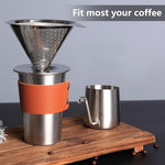 Load image into Gallery viewer, Pour Over Coffee Maker 1-4 Cup, V60 Pour Over, 18/10 Stainless Steel Laser Coffee Dripper, Fine Mesh Double Layer Metal Cone Filter, Colador De Cafe
