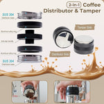 Load image into Gallery viewer, 51mm Coffee Distributor &amp; Tamper - Dual Head Adjustable Depth for Breville Barista Pro/Express/Touch - 304 Stainless Steel Coffee Leveler and Hand Tamper, Black