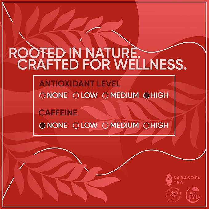 Organic Rooibos Loose Leaf Tea | 100% Pure South African Red Tea | Naturally Caffeine-Free | USDA Organic | 1lb Bulk Bag | Smooth & Earthy Flavor | Herbal Wellness | Non-GMO