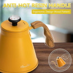 Load image into Gallery viewer, Harriet Gooseneck Kettle with Thermometer for Pour Over Coffee and Tea, 37 fl oz, Stainless Steel, Durable 3-Layer Base, Ideal Spout for Precision Pouring, Compatible with all Stove Tops, Yellow