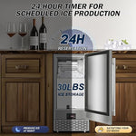Load image into Gallery viewer, Commercial Under Counter Ice Maker Machine - 120 LBS/Day, Built in Installation, Auto-Clean,Reversible Door, Built 25LBS Ice Storage, Stainless Steel Ice Machine for Home &amp; Business Outdoor Use