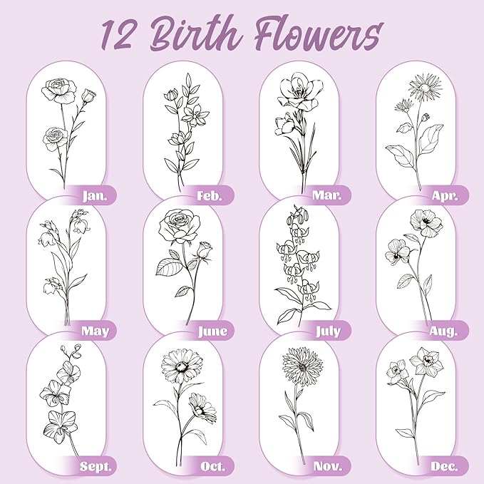 Personalized 20 Oz Stainless Steel Skinny Tumblers with Birth Flower & Name, 24 Colors - Perfect for Birthdays, Anniversaries, and More