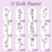 Personalized 20 Oz Stainless Steel Skinny Tumblers with Birth Flower & Name, 24 Colors - Perfect for Birthdays, Anniversaries, and More