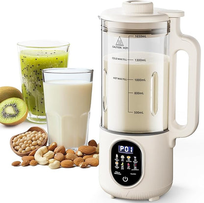Upgraded 55oz Nut Milk Maker Machine (Extra Large),10-in-1 Automatic Soy Milk Maker with 20 Blades, Homemade Plant-Based Oat, Almond Milk Maker with Auto Clean/DelayStart/BoilWater/Keep Warm,5-6 Cups