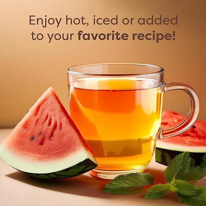 Waka Instant Green Tea Mix, Watermelon Flavored - 100% Tea Leaves, No Additives, Unsweetened Tea Powder in Bulk Pouch – Easy Quick Hot and Iced Teas, Up to 200 Cups (4.5oz)