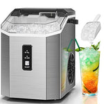 Load image into Gallery viewer, Antarctic Star Nugget Ice Makers Countertop with Self-Cleaning, 35lbs/24H, Portable Sonic Ice Maker Machine with Handle/Basket/Scoop for Home, Kitchen, Office, Camping(Stainless Steel Silver)