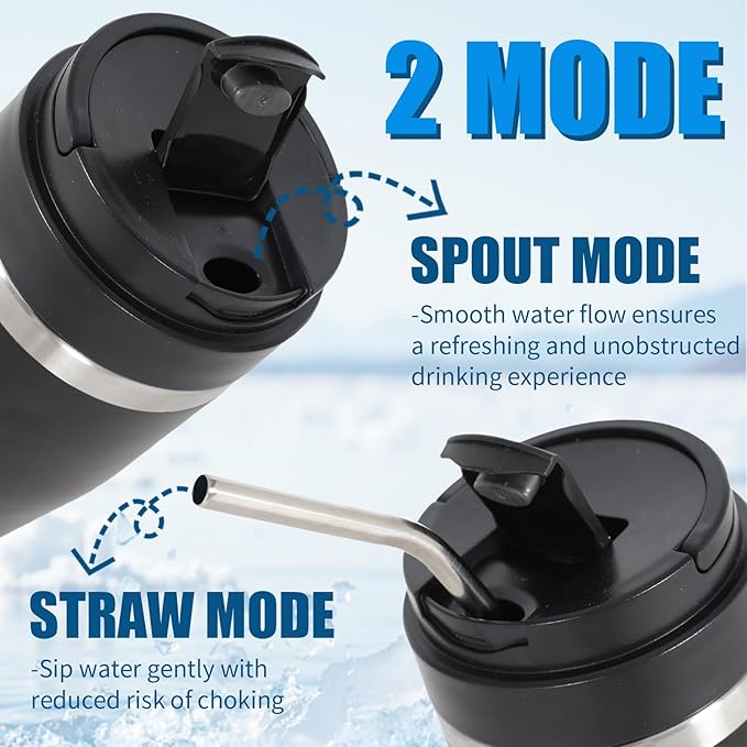 Ice Shave 2-in-1 Stainless Steel Vacuum Tumbler & Cordless Blender - 28oz, Leak Resistant, Cold 24Hrs/Ice 2 Days, 120 Watts with Waterproof Charging - For Smoothies, Home/Office/Car, Black