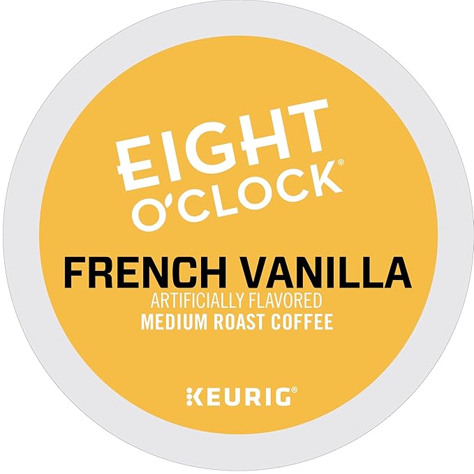 Eight O'Clock Coffee French Vanilla, Single-Serve Keurig K-Cup Pods, Flavored Light Roast Coffee, 48 Count