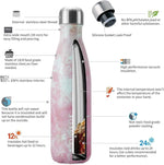 Load image into Gallery viewer, BJPKPK Insulated Water Bottles 17oz Stainless Steel Sports Water Bottles Keep Cold for 24 Hours and Hot for 12 Hours,BPA Free,Marble Blossom