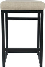 Load image into Gallery viewer, HomePop Home Decor | Modern 24-Inch Counter Stool | Backless Metal Frame Bar Stools Counter Height | Decorative Home Furniture, Natural