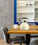 Load image into Gallery viewer, Tea Kettle, 2 Quart Stainless Steel Whistling Tea Kettle, Stovetop Whistling Teakettle Tea Pots for Stove Top with Ergonomic Folding Handle, Small Teapot, Water boiler for Tea, Coffee (White)