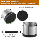 Load image into Gallery viewer, Coffee Grounds Knock Box, Small Stainless Steel Espresso Coffee Knock Box, Coffee Grind Knock Out Box with Removable Knock Bar and Coffee Brush, Coffee Grounds Container with Non-Slip Base