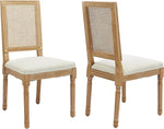 Load image into Gallery viewer, Vintage French Country Dining Chairs Set of 2, Rattan Dining Chairs with a Square Back, Beige Upholstered Dining Chair, Sillas para Comedor, Kitchen &amp; Dining Room Chair (Beige, Rattan, 2Pcs)
