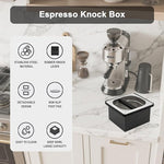 Load image into Gallery viewer, Espresso Knock Box, Coffee Knock Box for Espresso Grounds Disposal, Large Capacity, Equipped with Noise, Reduction Rubber Ring &amp; Steel Holder, Ideal Tool for Espresso Machines, Black (Small)