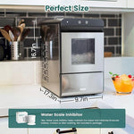 Load image into Gallery viewer, Gevi V2.0 Countertop Gemi Nugget Ice Maker | Self-Cleaning Pellet Ice Machine | Stainless Steel Housing |16.7''H Fits Perfectly Under Wall Cabinet | Silver with Viewing Window
