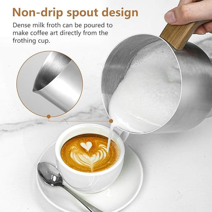 AMZCHEF Milk Frother Steamer, 8-in-1 IH Induction Heating Frother with 2 Cups (21oz & 13.5oz), Automatic Cold Foam & Heated Milk Maker for Latte, Cappuccino, Hot Chocolate