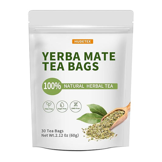 Organic Yerba Mate Tea Bags with 30 Count– 100% Argentinian Harvested PureLeaf, Natural Energy Boost & Antioxidant-Rich | Eco-Friendly Pyramid Bags | #1 Freshness*