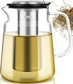 Load image into Gallery viewer, Aquach Glass Teapot with Removable Infuser - 74oz Borosilicate Tea Pot for Stovetop &amp; Cold Brew, Stainless Steel Filter for Loose Leaf/Iced Tea