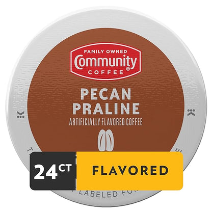 Community Coffee Pecan Praline Flavored 24 Count Coffee Pods, Medium Roast, Compatible with Keurig 2.0 K-Cup Brewers, 24 Count (Pack of 1)
