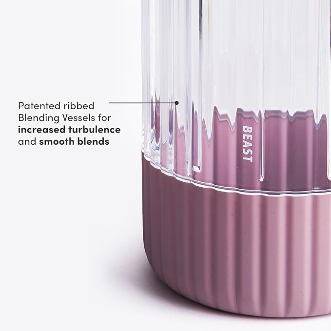 Beast Mighty 850 Plus | Premium Compact Personal Blender | Smoothies, Shakes, Dressings, Sauces | Blends Ice and Frozen Fruit | New XL Vessel | Extra Vessels, Lids and Straws | 850W (Lilac)