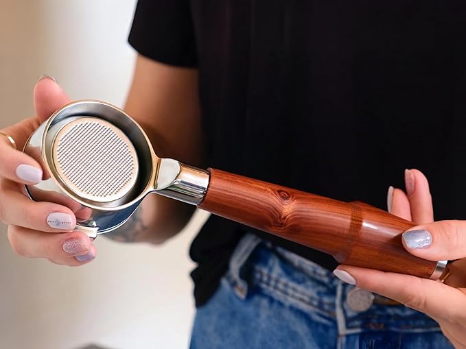 54mm Breville Espresso Accessories Kit 6 pcs 54mm Bottomless Portafilter, Spring Loaded Tamper, Coffee Distributor, Dosing Funnel,Puck Screen and Espresso Station Organizer Knock Box