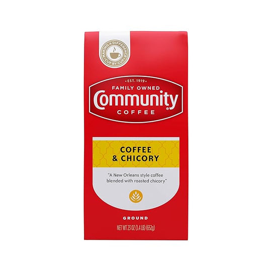 Community Coffee Coffee & Chicory Blend 23 Ounce, Medium Dark Roast Ground Coffee, Vacuum Packed 23 Ounce Bag (Pack of 1)