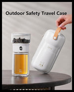 Load image into Gallery viewer, ZENS Modern Tea Pot, Glass Teapot with Infusers for Loose Tea Diffusers with One Touch Pouring, Cool Portable Tea Maker with Insulated Tea Mug and Travel Tea Kits for Tea Lover Gifts