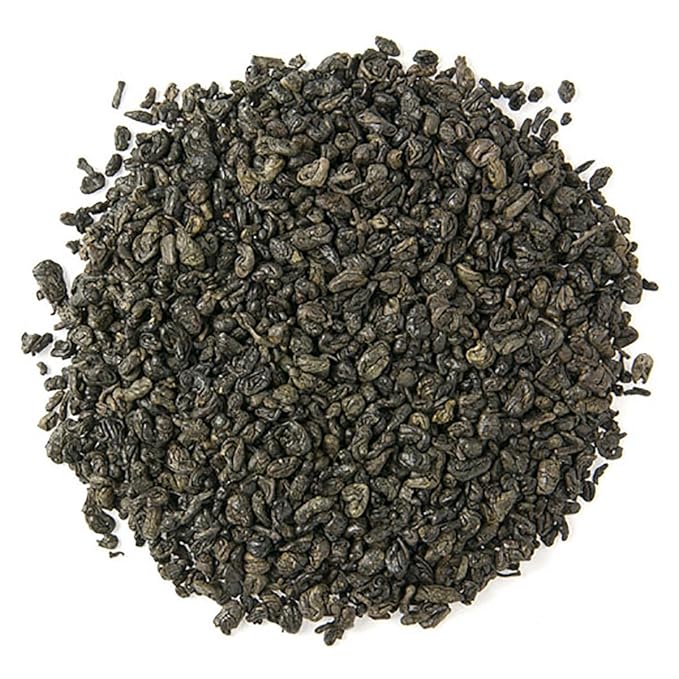 Superior Gunpowder Green Loose Leaf Pouch 4oz | Bold Chinese Green with Nutty Oak Notes | Rolled Tea Nuggets Ideal for Hot or Iced Tea | Long Shelf Life Premium Quality