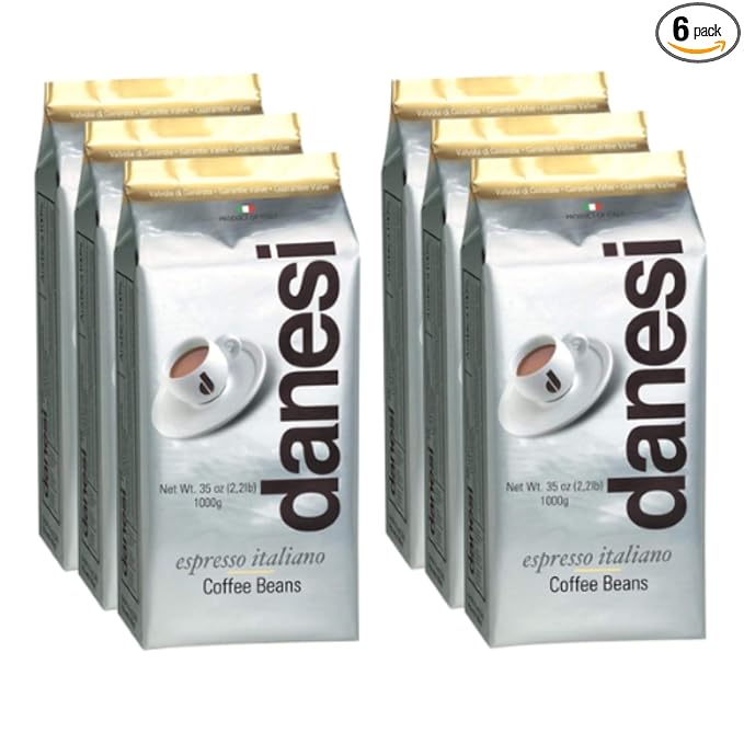 Danesi Caffe Italian Whole Coffee Beans - Espresso Coffee Beans and Medium Roast Whole Bean - Perfect for Espresso Machines, French Press, and Home Brewing - Gold (13.2 lb)