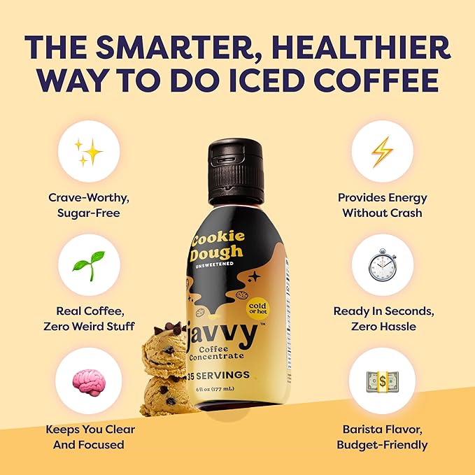 Coffee Concentrate - Limited Release Flavors - Cold Brew Coffee, Perfect for Hot or Iced Instant Coffees, Hot Drinks, Cold Brew Concentrate, 35 Servings - Cookie Dough