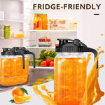 Load image into Gallery viewer, Glass Pitcher with Lid, 64 OZ Mason Jar Pitcher Double Leak Proof, 2 Quart Breast Milk Storage Containers for Fridge, Wide Mouth Glass Jar for Sun Tea, Juice, Cold Brew Coffee