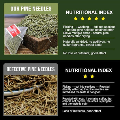 Organic Pine Needle Tea Bags - 100% Pure Natural Dried Pine Needles Herbal Tea, Effectively Antioxidant & Immune Support, Caffeine Free, 30 Tea Bags