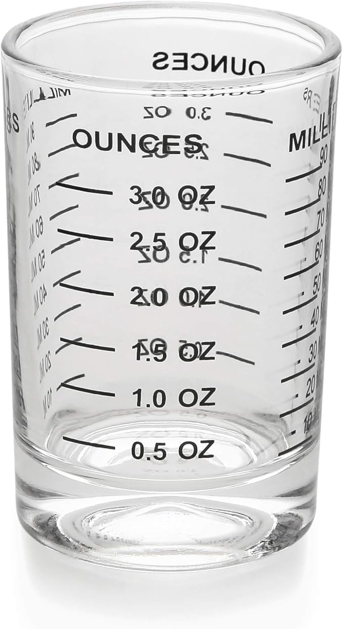 Shot Glass Measuring Cup 3 Ounce/90ML Liquid Heavy High Espresso Glass Cup Black Line