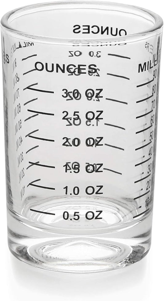 Shot Glass Measuring Cup 3 Ounce/90ML Liquid Heavy High Espresso Glass Cup Black Line
