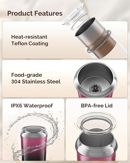 Maestri House Milk Frother, 3-in-1 Hot & Cold Mik Frothing Steamer, 8.12OZ/240ML Touch Control Foam Maker, Compact Space-saving Design for Latte, Cappuccino and Warm Milk