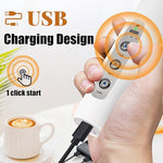 Load image into Gallery viewer, Nahida White Milk Frother Wand for Coffee, Frother Handheld Rechargeable Electric Whisk with 3 Heads 3 Speeds Drink Mixer Coffee Frother Foam Maker For Latte, Cappuccino, Hot Chocolate, Egg