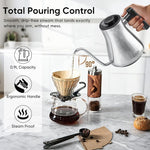 Load image into Gallery viewer, COZII Gooseneck Electric Kettle with ±1°F Temperature Control, 1200W Quick Heating for Pour Over Coffee &amp; Tea, 0.9L Water Boiler with 24H Keep Warm &amp; Auto Shut Off, Stainless Steel Interior, Silver