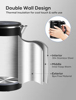 Load image into Gallery viewer, Sekaer Small Electric Tea Kettle Stainless Steel 0.8L Portable Travel Hot Water Boiler, Mini Electric Coffee Kettle with Auto Shut-Off &amp; Boil Dry Protection, Cordless Base &amp; LED Indicator