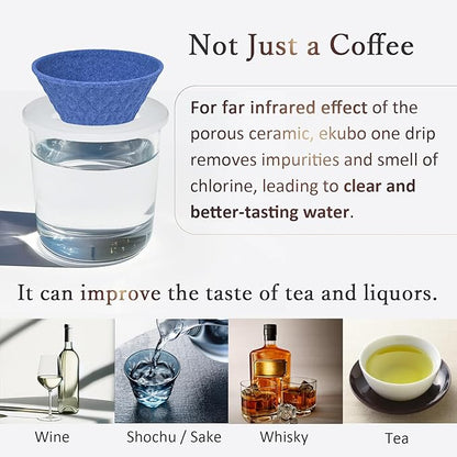 Ceramic Reusable Coffee Filter Pour Over Dripper Paperless Sustinable ekubo one drip 1-2 Cup Made in Japan (Brown)