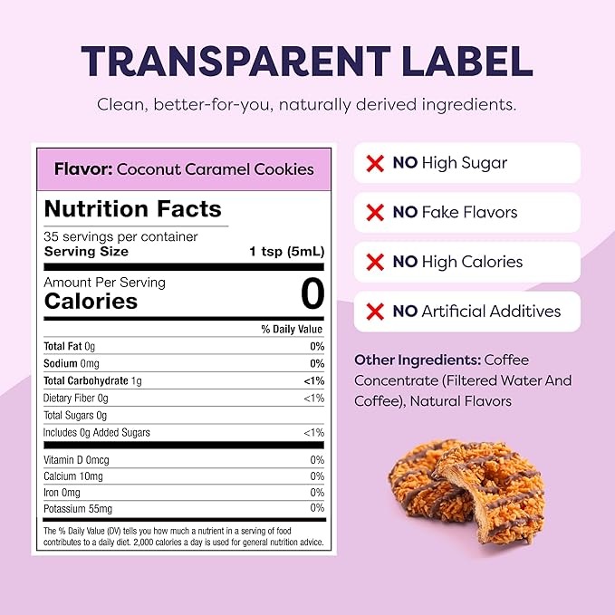 Coffee Concentrate - Limited Release Flavors - Cold Brew Coffee, Perfect for Hot or Iced Instant Coffees, Hot Drinks, Cold Brew Concentrate, 35 Servings - Coconut Caramel Cookie