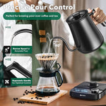 Load image into Gallery viewer, Electric Kettle, HIYAKOI Gooseneck Electric Kettle with Temperature Control, Pour Over Kettle for Coffee &amp; Tea, 1200W Quick Heating Stainless Steel Hot Water Kettle Electric, Keep Warm, 0.8L