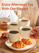 Load image into Gallery viewer, Sweese 6-Pack Porcelain Latte Cups - Stackable 10 Ounce Coffee Mugs for Cappuccino, Mocha, Tea - Space-Saving, Chip-Resistant - Dishwasher Friendly – Ideal for Home and Café, White