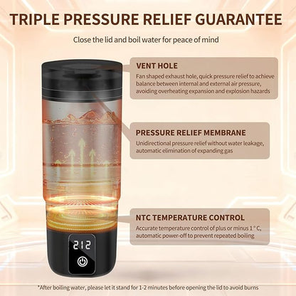 Travel Electric Kettle, Balabulala Portable Water Boiler with 6 Variable Presets,Small Electric Kettle with Keep Warm Temperature Controls & Boil Dry Protection, 17oz