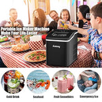 Load image into Gallery viewer, COSTWAY Countertop Ice Maker, 26Lbs/24H Portable Ice Machine with Self-Cleaning Function, Bullet Ice Cubes Ready in 8 Mins, Scoop and Removable Basket,Ice Maker for Home Party Bar, Black