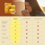 Load image into Gallery viewer, Clevr Blends Turmeric Powder, Golden Milk Instant Latte Mix, Superfood Powder with Oat Milk, Lions Mane, Reishi Mushroom, Organic Spices, Coconut Cream, Ashwagandha, Serve Hot or Iced, (14 Lattes)