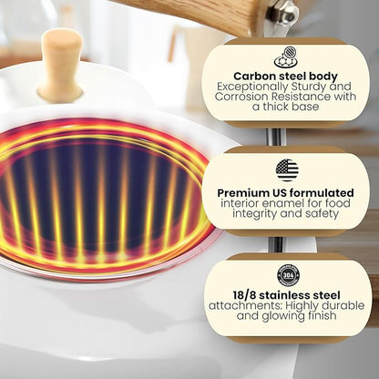 Chantal SVEN Enamel on Steel Whistling Teakettle with Natural Wood handle, 1.4 quarts (Forest Green)