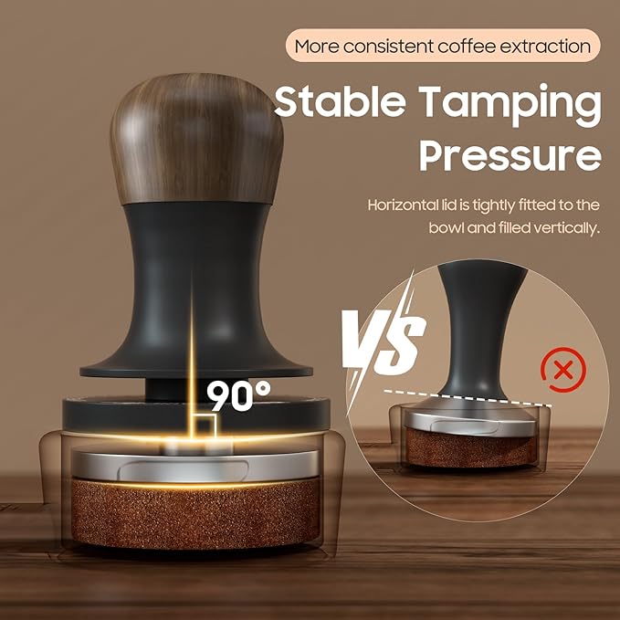 MHW-3BOMBER Espresso Tamper 53.35mm with Sound Feedback Calibrated 54mm Coffee Tamper 30lbs Tamper Tool Espresso Compatible with Breville 54mm, Flat Base T6183T-OS