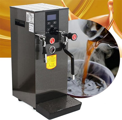 2500W Steam Water Boiling Machine, 12L Commercial Milk Frother Milk Foamer for Tea Restaurant Equipment, Bakery Equipment Multiple Functions 360° Water Valve Milk Foam Maker