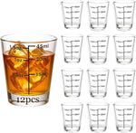 Load image into Gallery viewer, Ruckae 12 Pack 1.5oz Clear Shot Glass Set - Precision Marked for Accurate Alcohol Pouring - Round Design for Whiskey, Vodka, Rum - Ideal for Bars, Restaurants, and Home Use